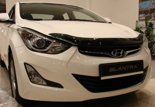 Дефлектор капота (мухобойка) Hyundai Elantra 2011- (Хюндай Элантра) SIM